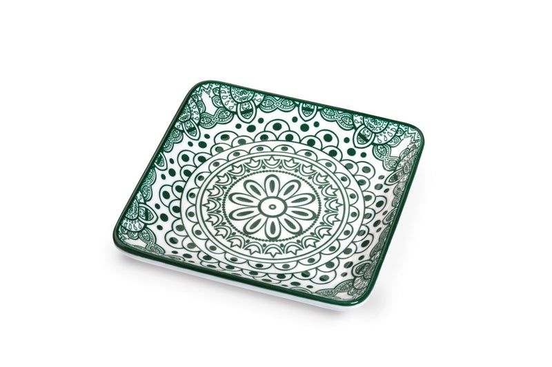 Che Brucia Square Plate Green Arabisc