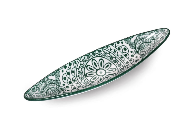 Che Brucia  Boat Shape Dish Green Arabisc