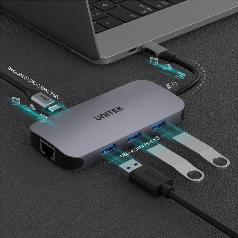 Unitek 9-in-1 USB-C 5Gbps Hub with Briad Cable D1071A