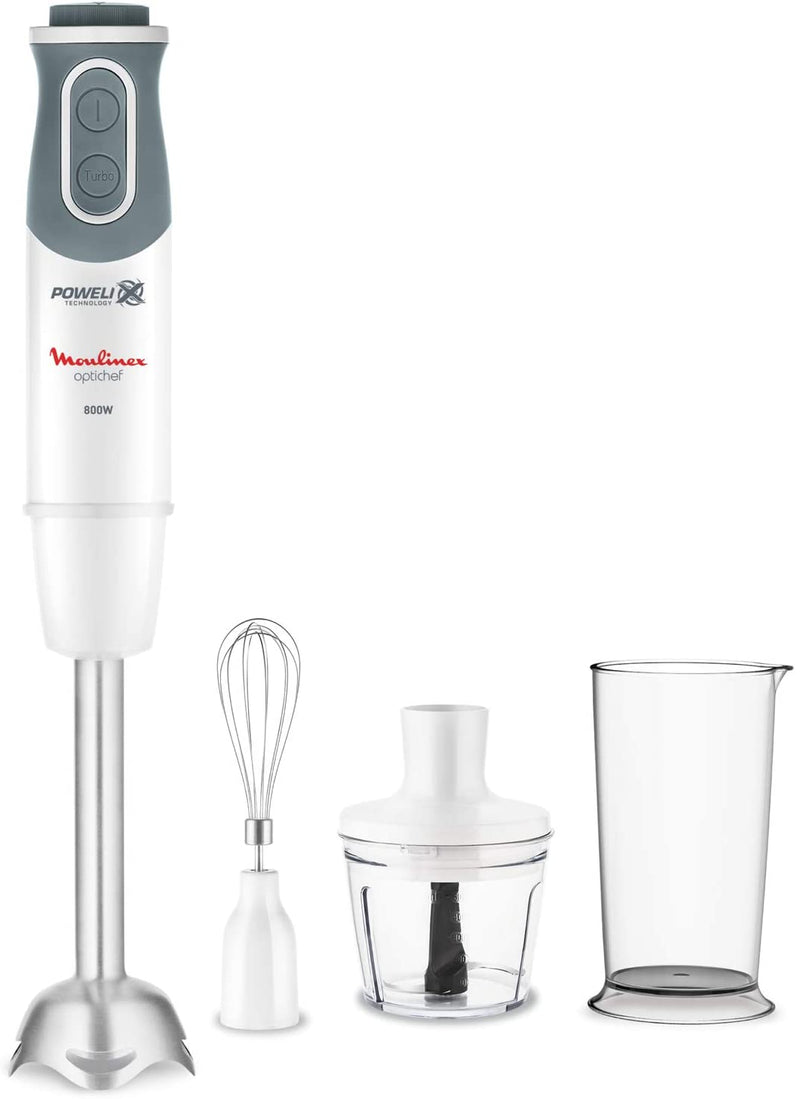 Moulinex Hand Blender 800W 4 Bladed 4 Accessories Plastic Bowl And Blades DD643127