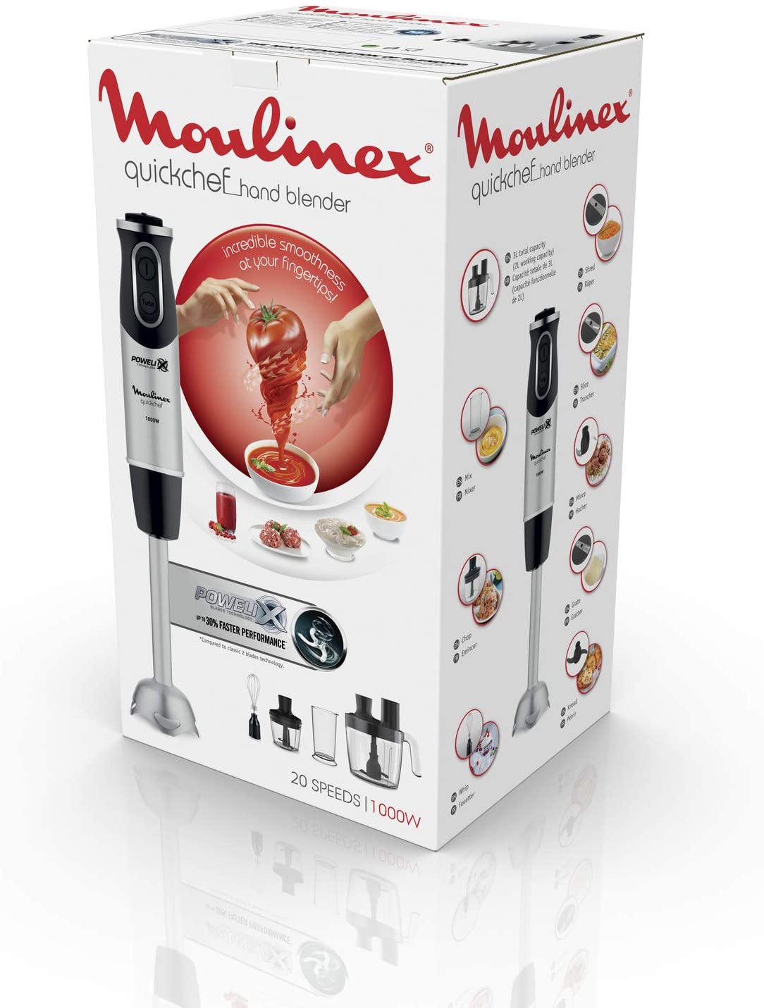 Moulinex Hand Blender + Chopper Bowl 1000W 800Ml Beaker And 500ml Slicer DD65J827 | Kitchen Appliances Moulinex Hand Blender + Chopper Bowl 1000W 800Ml Beaker And 500ml Slicer DD65J827 | Kitchen Appliances