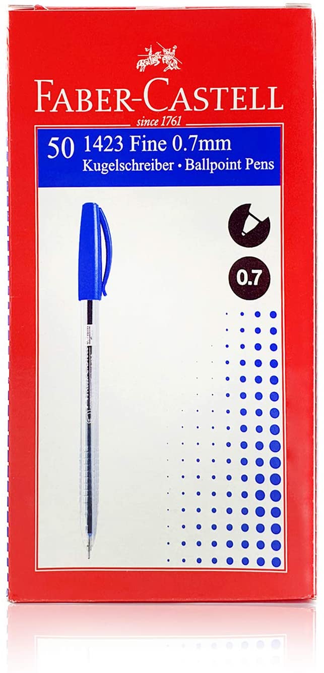 Faber Castell Ball Pen 0.7mm Blue 50pc