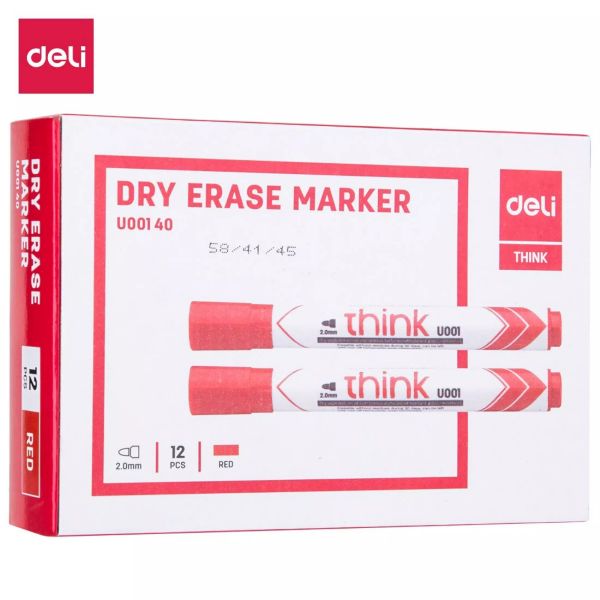 Deli Dry Erase Marker Bullet Red DL-WU00140