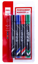 Deli Permanent Marker Chisel Asst. BLS DL-WU10101