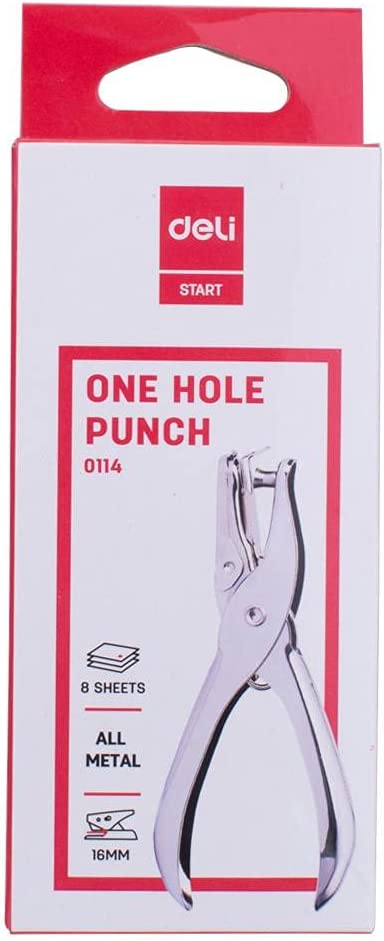 Deli 1-Hole Metal Plier Punch 8 Sheets Silver DL-W0114
