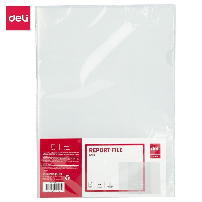 Deli L-Report File A4 Clear 10pk DL-W5706