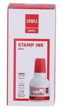 Deli Fast Dry Stamp Ink 40ml Red DL-W9874