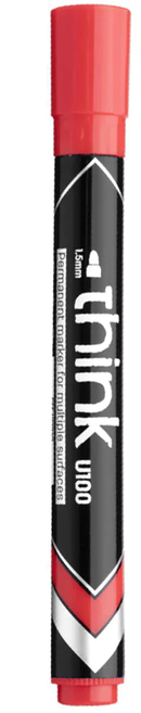 Deli Permanent Marker Bullet Red DL-WU10040