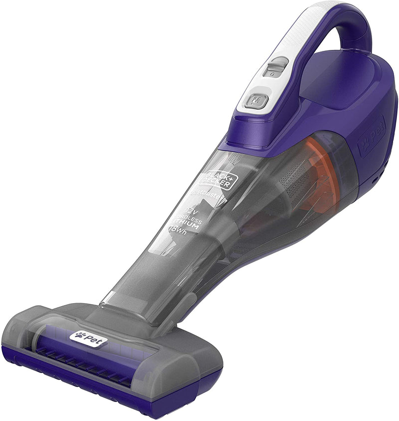 Black & Decker 12V 1.5Ah Li-ion 400ml Cordless Dustbuster Handheld Pet Care Vacuum With Motorized Pet Head DVB315JP-GB