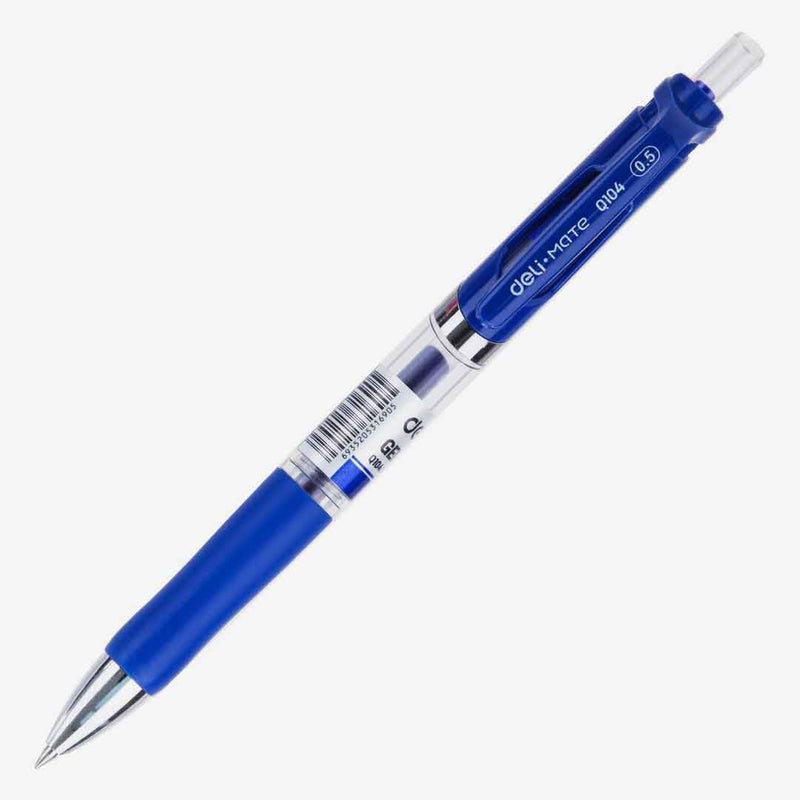 Deli Retractable Gel Pen 0.5mm Blue DL-WQ10430