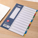 Deli 1-12 12sheets PP Dividers A4 DL-W5725A