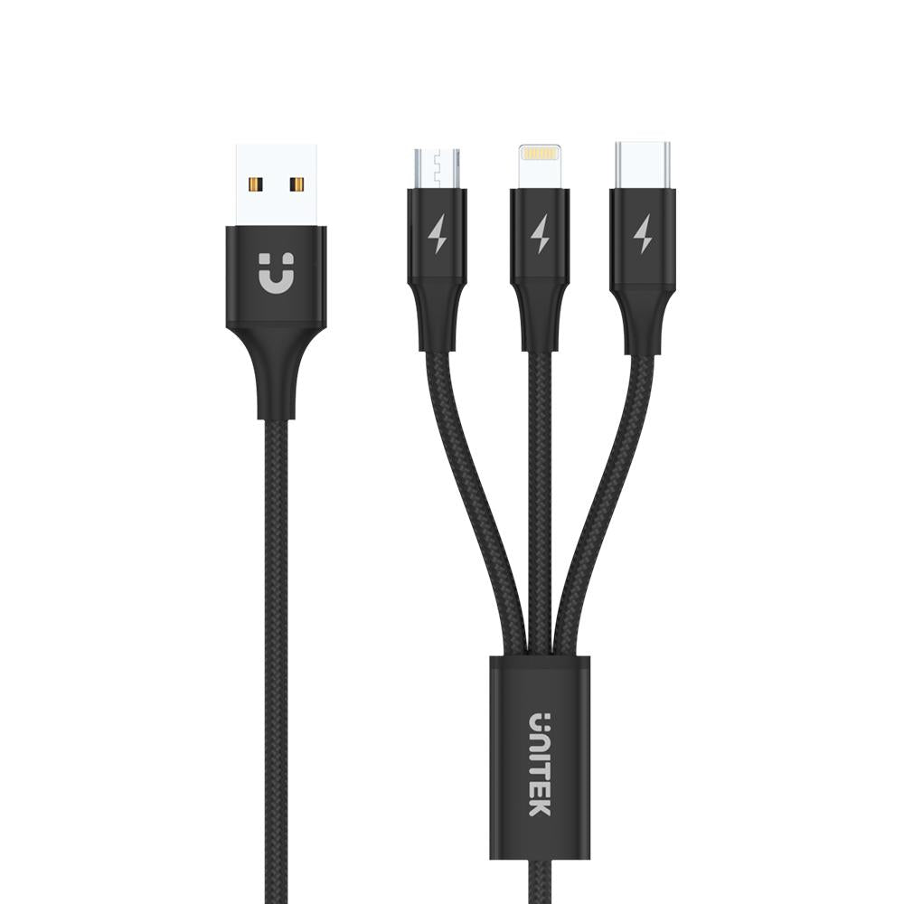 Unitek 3-in-1 USB Charging Cable(USB-C / Lightning / Micro USB) C14049BK | Computer Accessories Unitek 3-in-1 USB Charging Cable(USB-C / Lightning / Micro USB) C14049BK | Computer Accessories