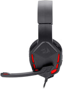 Redragon THEMIS Wired Gaming Headset Stereo Surround-Sound Noise Cancelling Over-Ear Headphones with Mic Volume Control Red LED Light H220
