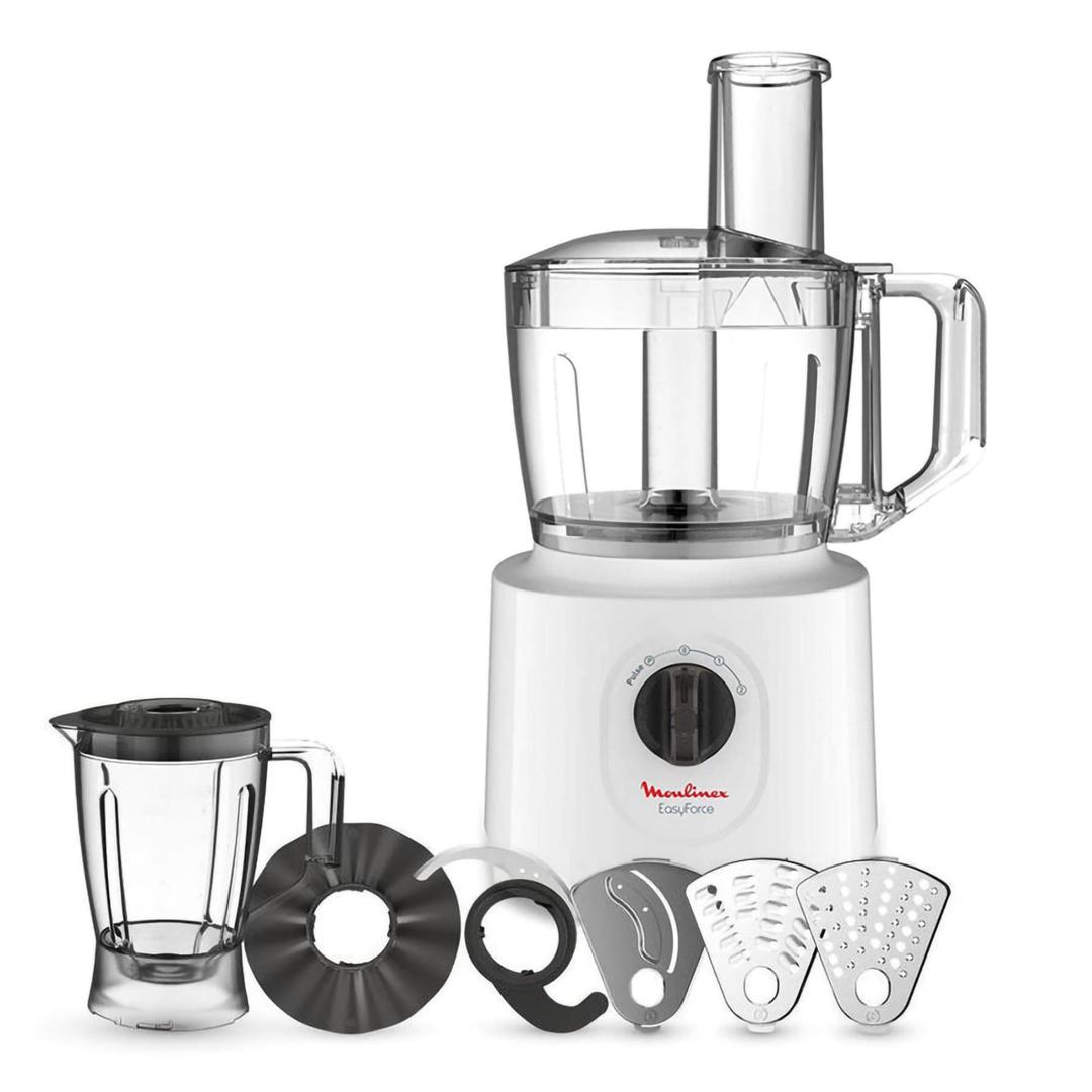 Moulinex Food Processor Double Force Compact 800W, 2 LTR Capacity Bowl, 1.8 LTR Capacity Blender, 6 Accessories 2 Speed Settings 25 Function FP247127 | Kitchen Appliances