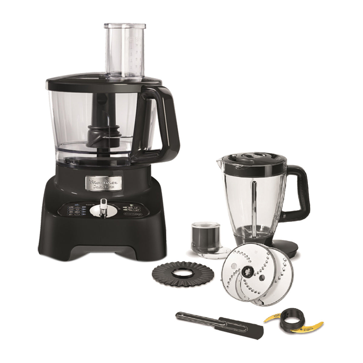 Moulinex Kitchen Food Processor Machine 1000W 28 Functions, 8 Accessories, 3 LTR Bowl, 2 LTR Blender Black FP821827 | Kitchen Appliances