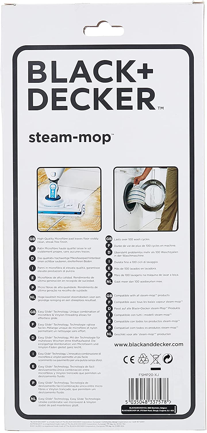 Black & Decker Steam Mop Replacement Pads FSMP20-XJ