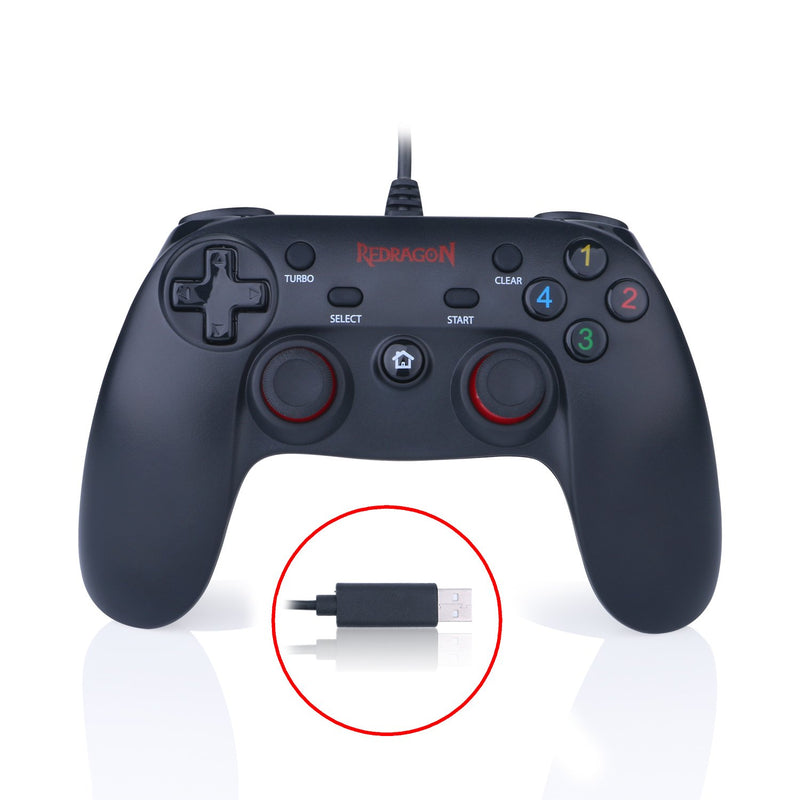 Redragon SATURN G807 Gamepad Wired PC Game Controller Joystick Dual Vibration Saturn for Windows PC PS3