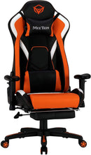 Meetion Fully Featured Reclining Gaming Chair with Footrest Black+Orange MT-CHR22