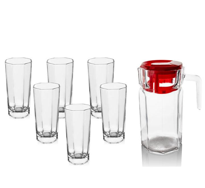 Vague Glass Jug 1.3Ltr With Color Lid