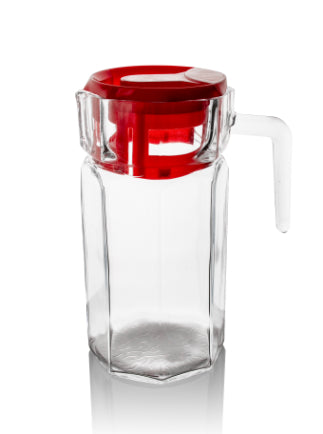 Vague Glass Jug 1.3 Litre With Color Lid