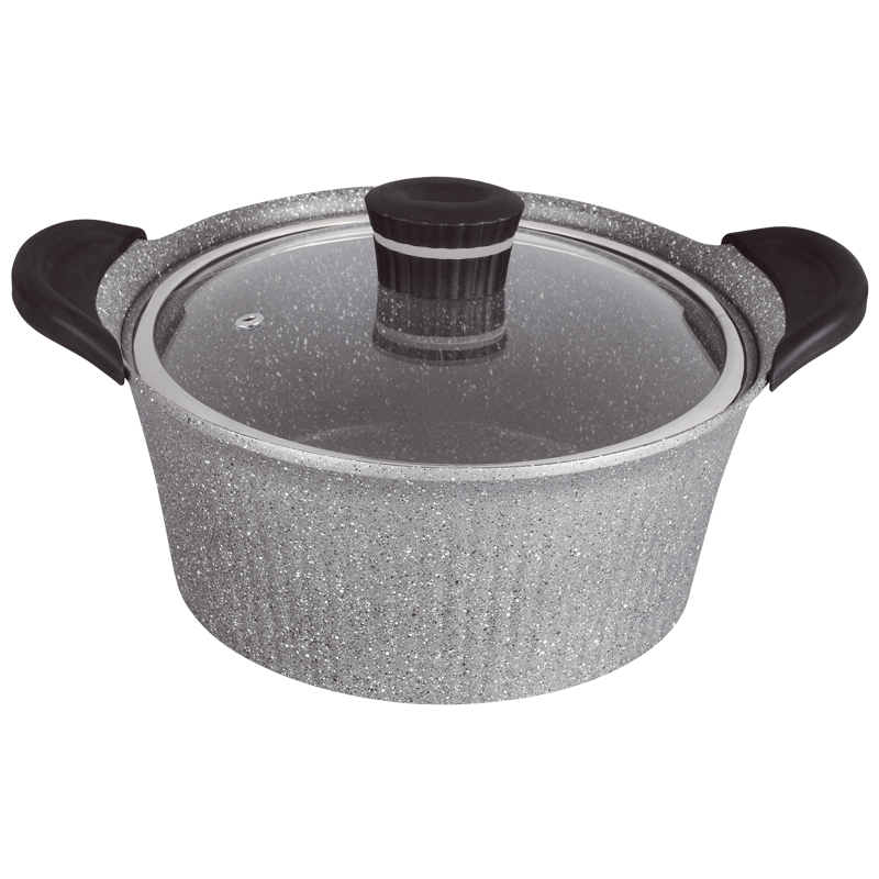 Vague Grey Cooking Pot 24 cm with 2 Silicone Handle Covers | Cookware and Bakeware