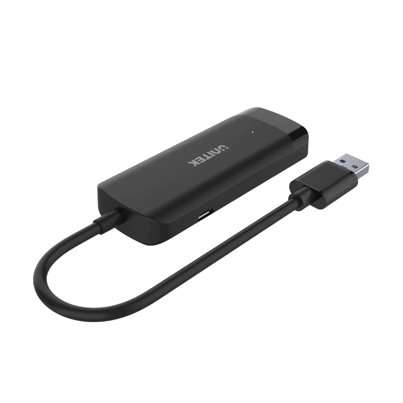 Unitek USB3.0 3-Port Hub + Gigabit Ethernet Adapter, Black Color With Power Port (Micro USB) H1111A