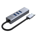 Unitek USB3.0  to 3 Port USB HUB+RJ45 Space Grey Color H1906A