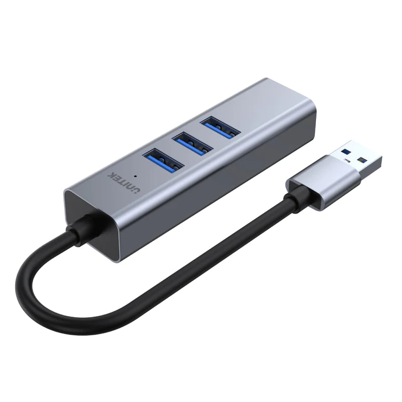 Unitek USB3.0 to 3 Port USB HUB+RJ45 Space Grey Color H1906A | Computer Accessories Unitek USB3.0 to 3 Port USB HUB+RJ45 Space Grey Color H1906A | Computer Accessories
