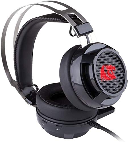 Redragon H301-USB SIREN2 7.1 Channel Surround Stereo Gaming Headset Over-Ear Headphones with Mic Individual Vibration Noise Canceling LED Light
