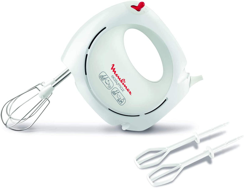 Moulinex Hand Mixer 200W 2 Speed 2 Stainless Steel Whisks 2 Plastic Whisks HM250127