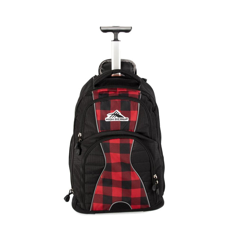 High Sierra  Freewheel Wheeled Backpack Buffalo Plaid/Black/Crimson Regular