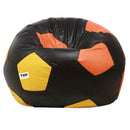 TUD Football 4XL Leatherette Bean Bag Black, Orange And Yellow