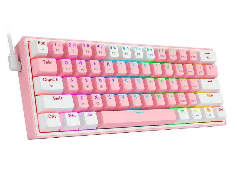Redragon K616 RGB 61 Key Mechanical Keyboard White & Pink K616-RGB-PW
