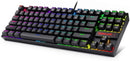 Redragon K552 Mechanical Gaming Keyboard 60% Compact 87 Key Kumara Wired Cherry MX Blue Switches Equivalent for Windows PC Gamers RGB Backlit Black K552-RGB
