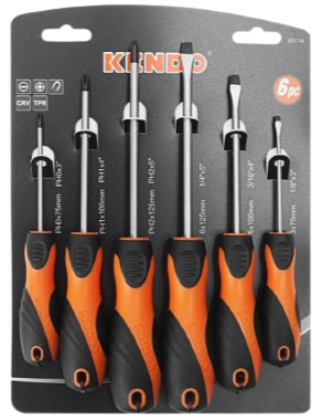 Kendo Screw Driver Set 6 Pieces Slotted/Philips KE85114