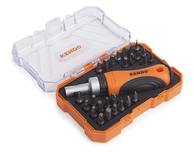 Kendo Stubby Ratchet Screwdriver Set 27 Pieces KE20665