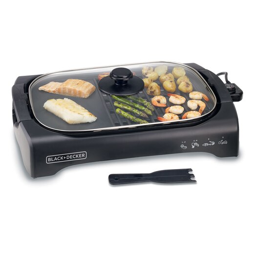 Black & Decker Open Flat Grill With Glass Lid 2200W LGM70-B5