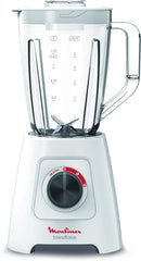 Moulinex Blender 600 W 2L Two Speed, One Pulse, Grinder And Greater, Ice Crusher  White LM423127