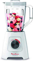 Moulinex Blender 600 W 2L Two Speed, One Pulse, Grinder And Greater, Ice Crusher  White LM423127