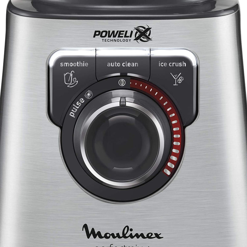 Moulinex Perfect Mix 2 Litre Blender with Grinder and Grater Accessories 1200 Watts Black/Silver Plastic/Glass LM815D27