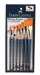 Faber-Castell Synthetic Hair Brush Flat  Assorted 7pc