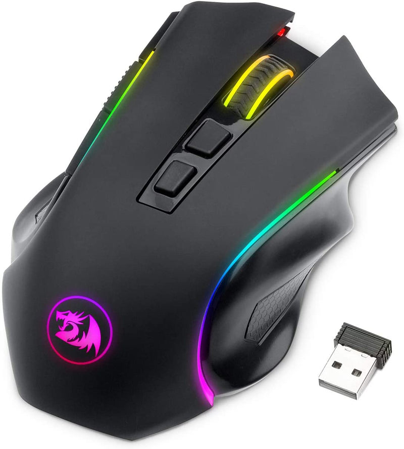 Redragon Wired & Wireless Mouse 8000 DPI LED Backlit MMO Game 7 Programmable Buttons M602-KS