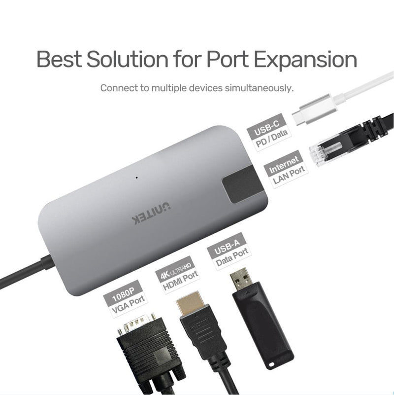 Unitek USB3.1 Type-C Multi-Port Hub with Power Delivery Y-DK09016