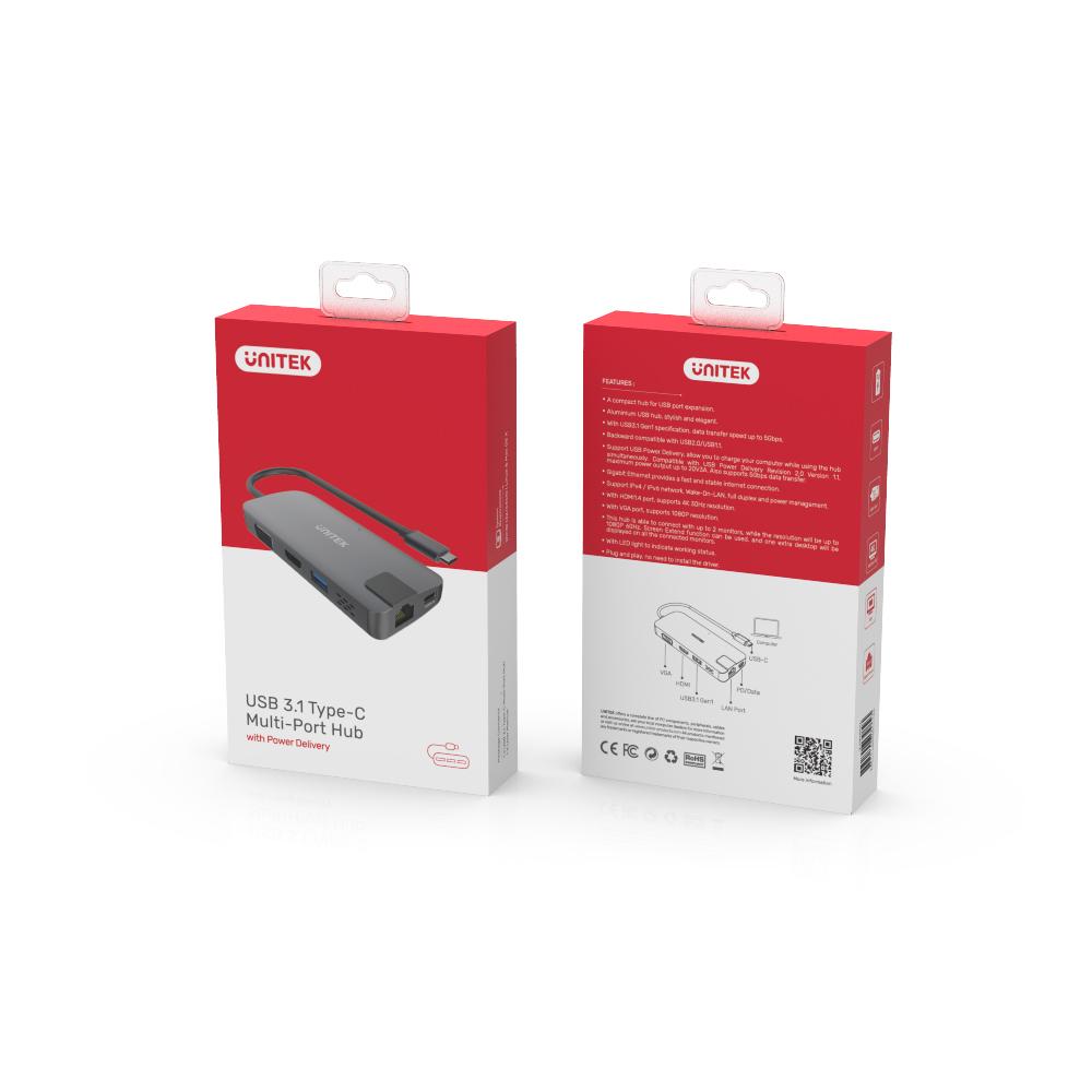 Unitek USB3.1 Type-C Multi-Port Hub with Power Delivery Y-DK09016 | Computer Accessories Unitek USB3.1 Type-C Multi-Port Hub with Power Delivery Y-DK09016 | Computer Accessories