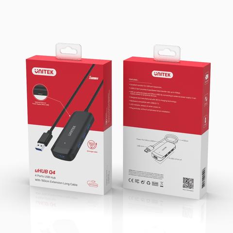 Unitek uHUB Q4 4 Ports Powered USB 3.0 Hub with 1.5m Cable H1111E | Computer Accessories Unitek uHUB Q4 4 Ports Powered USB 3.0 Hub with 1.5m Cable H1111E | Computer Accessories