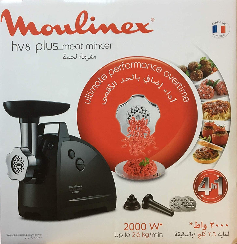 Moulinex Meat Mincer 2000W Body With Handle 4 In 1 Option Black ME682827