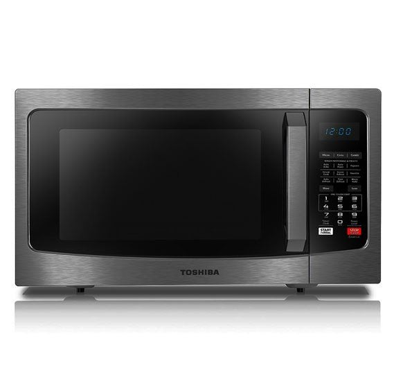 Toshiba Microwave 42 Liter Convection Microwave 10 Auto Cook Menu 11 Power Level Membrane Control Microwave Power 1000W Grill Power 1100W Black Stainless Steel ML-EC42S(BS)
