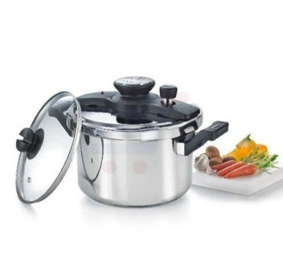 Prestige 5 Liter Clip On Pressure Cooker Set Silver MPC25645