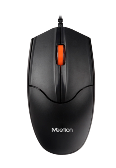 Meetion USB Corded 3 Buttons Optical Mouse Black MT-A1