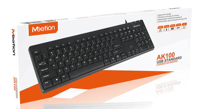 Meetion USB Corded Keyboard Black MT-AK100